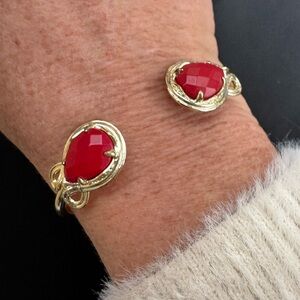 Kendra Scott Andy Gold & Red Cuff Bracelet